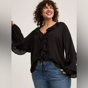 Tie-Front Ruffle Top